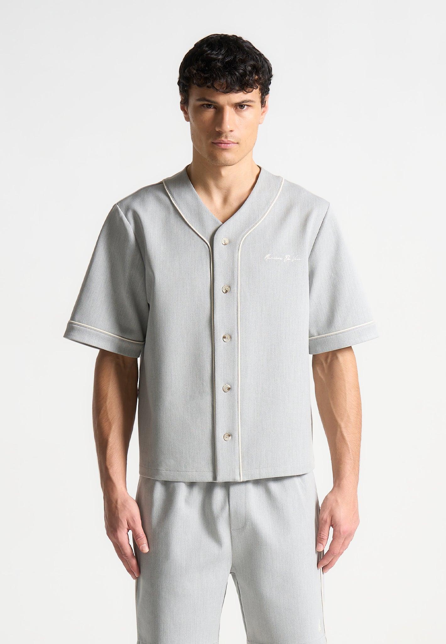 Signature Boxy Baseball Shirt - Grey Male Product Image