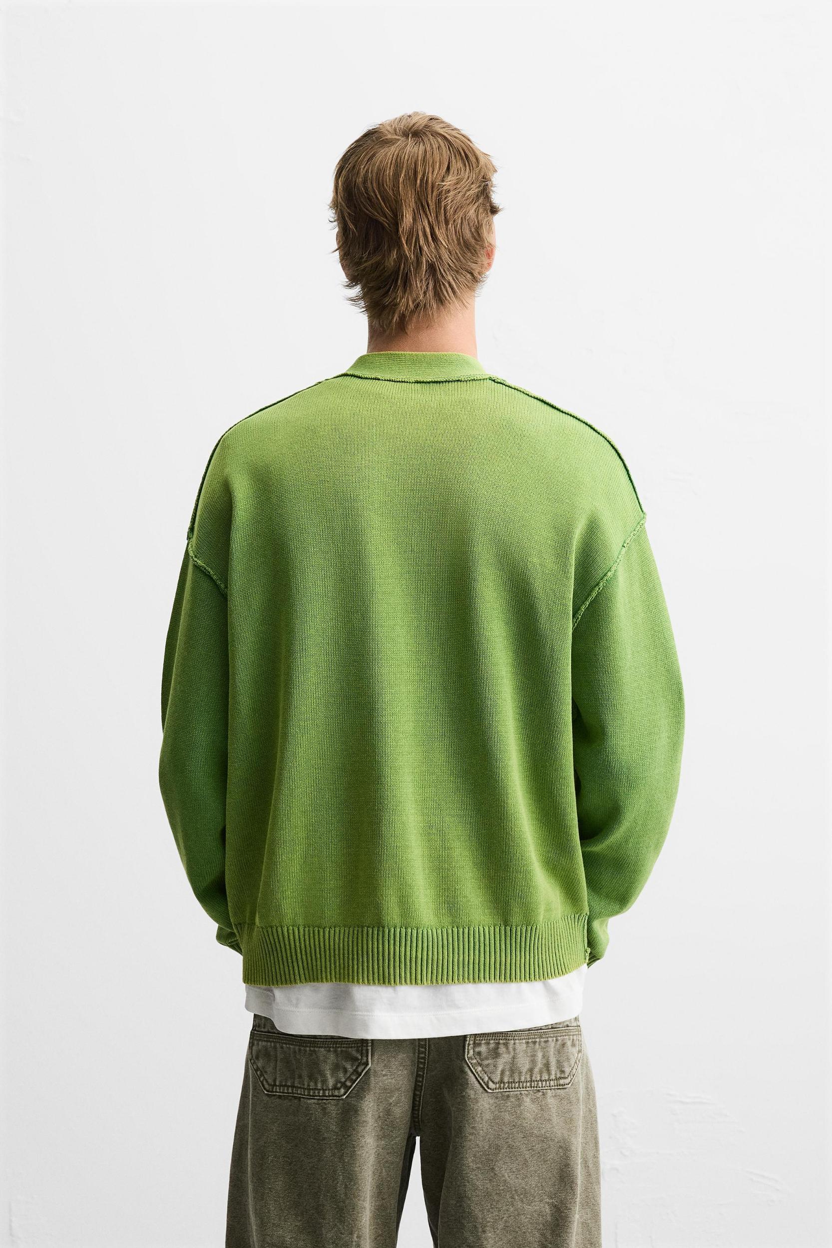 REVERSE EFFECT WASHED CARDIGAN Product Image