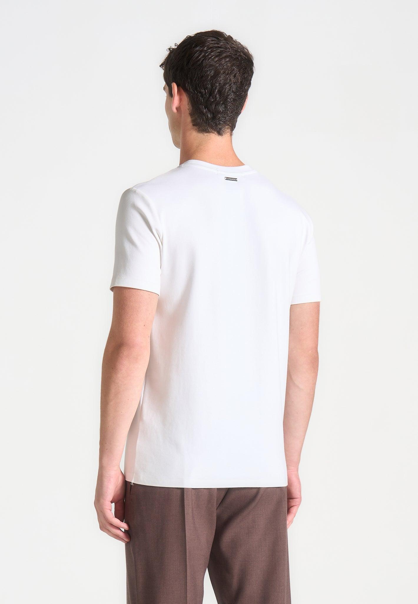 Bruno - Regular Fit Cotton T-Shirt with Pintuck - White Male Product Image
