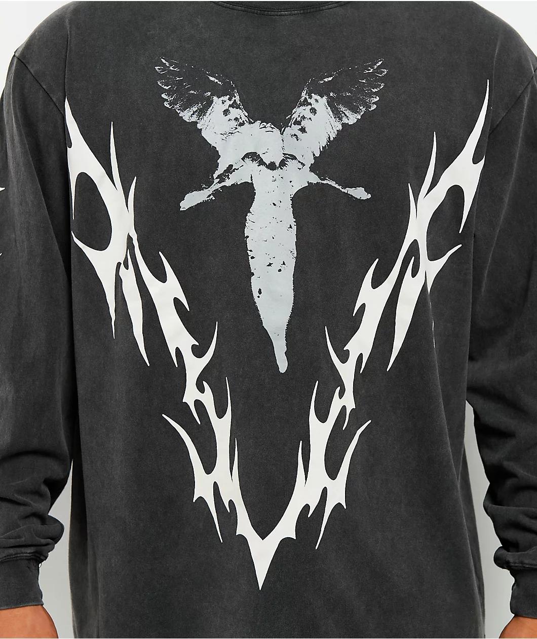 Vitriol Be Not Afraid Black Wash Long Sleeve T-Shirt Product Image
