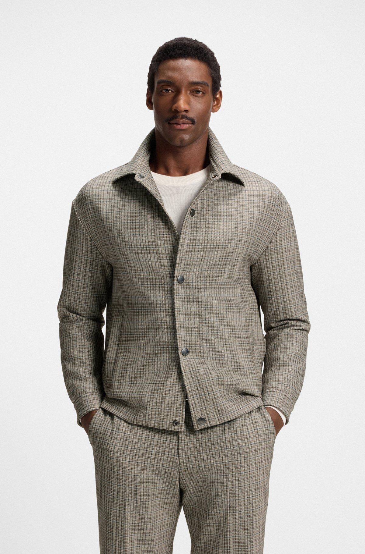 Relaxed-fit overshirt in padded stretch fabric Product Image