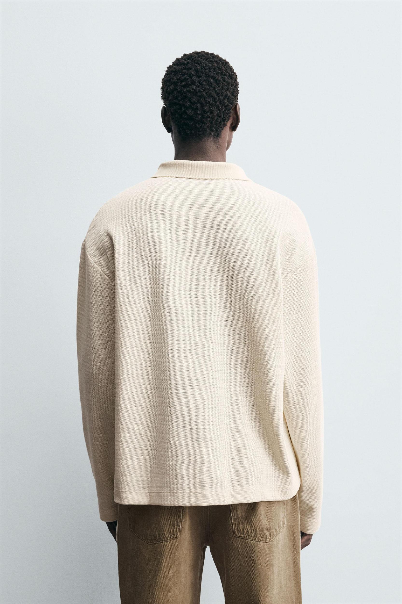 TEXTURED DRAWSTRING POLO SHIRT Product Image