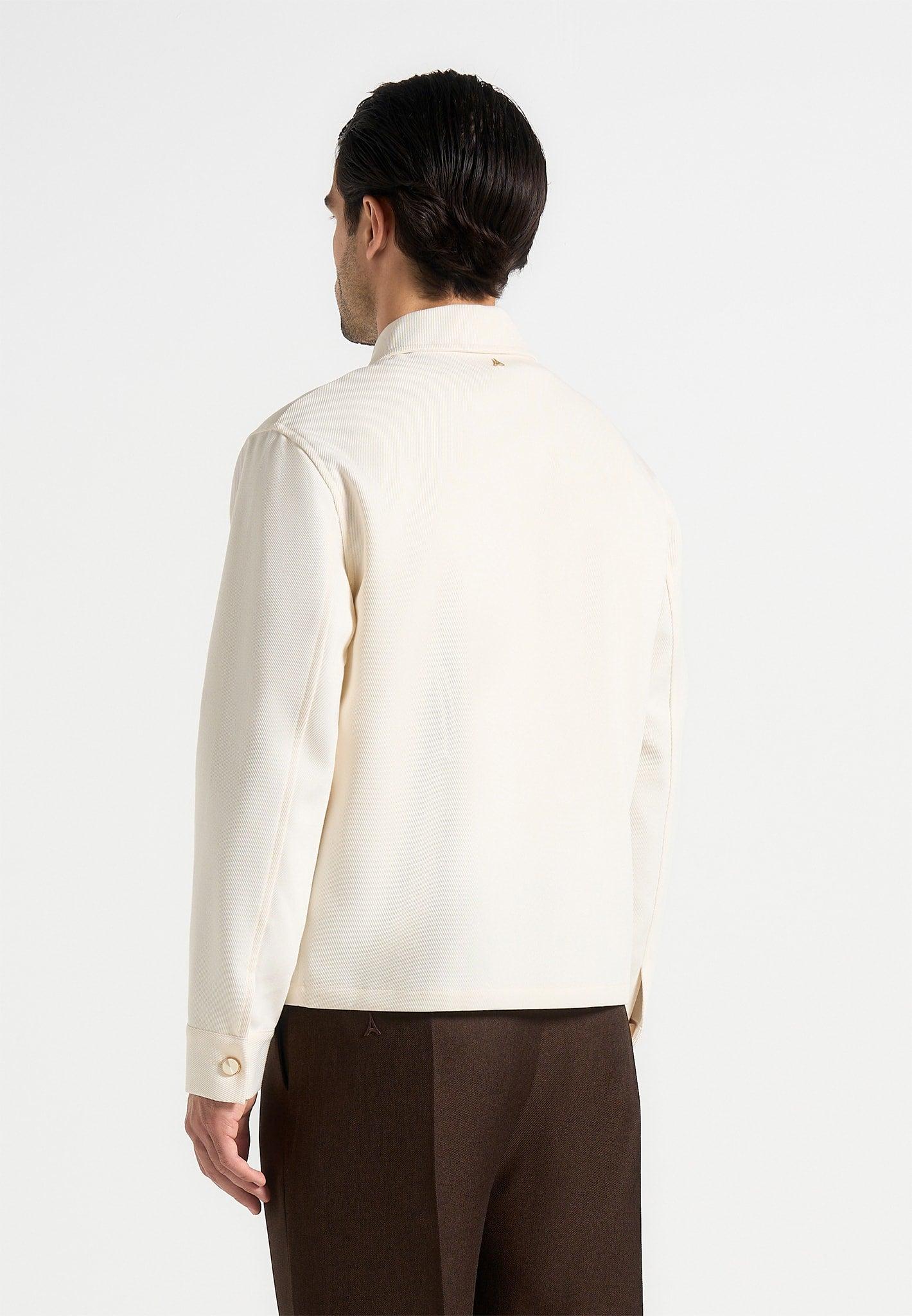 Benoit - Twill Pocket Cropped Shirt - Cream Male Product Image