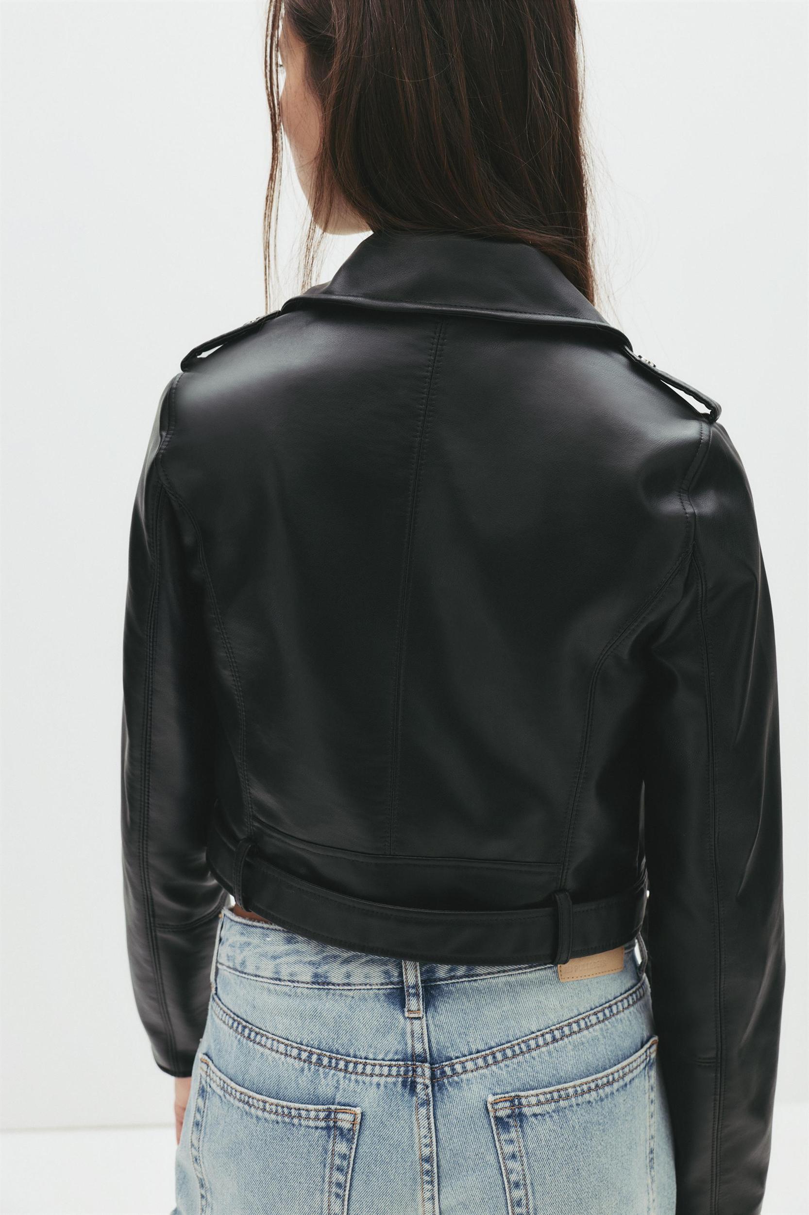 Faux leather biker jacket Product Image