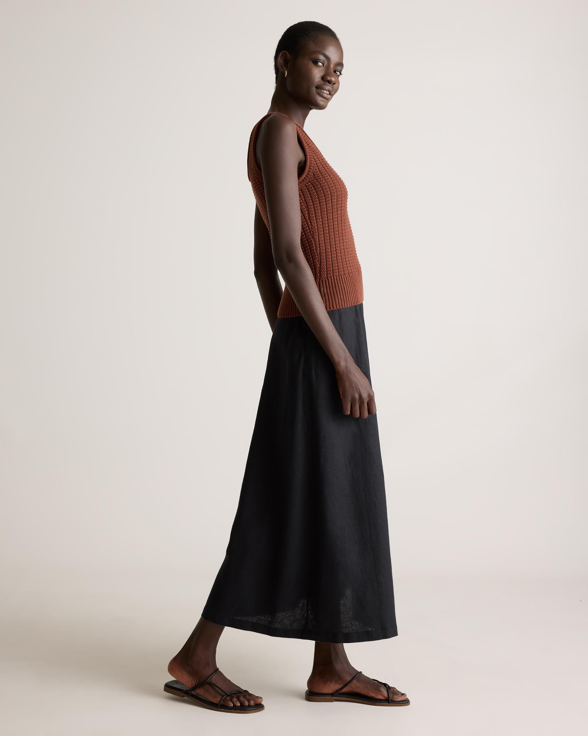 Quince | Women's Waffle Cropped Sweater Tank Top Organic Cotton Product Image