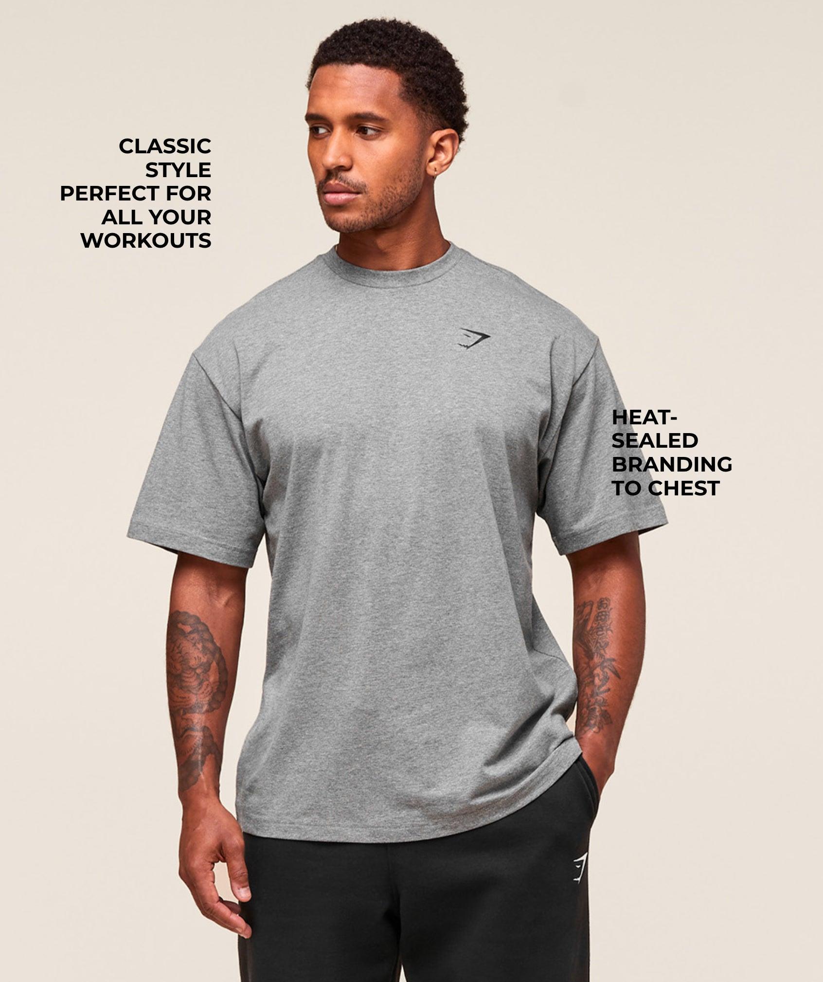 Gymshark Essential Oversized T-Shirt - Charcoal Grey Marl Male Product Image