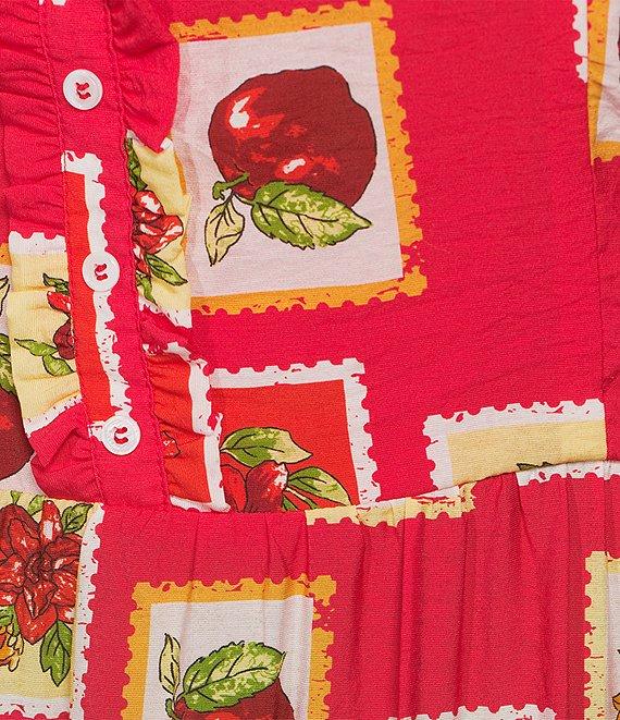 Skies Are Blue Plus Size Post Card Print Midi Dress Product Image