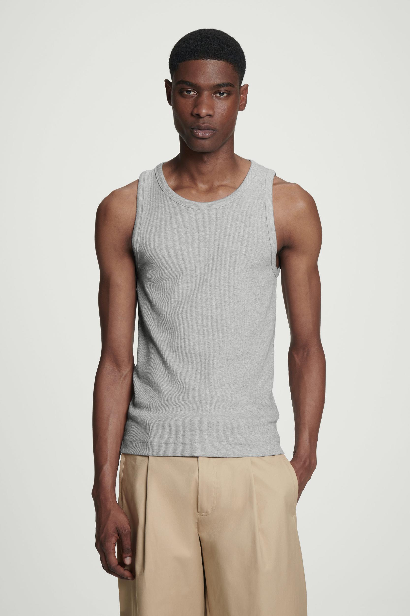 SLIM RIBBED COTTON TANK TOP Product Image