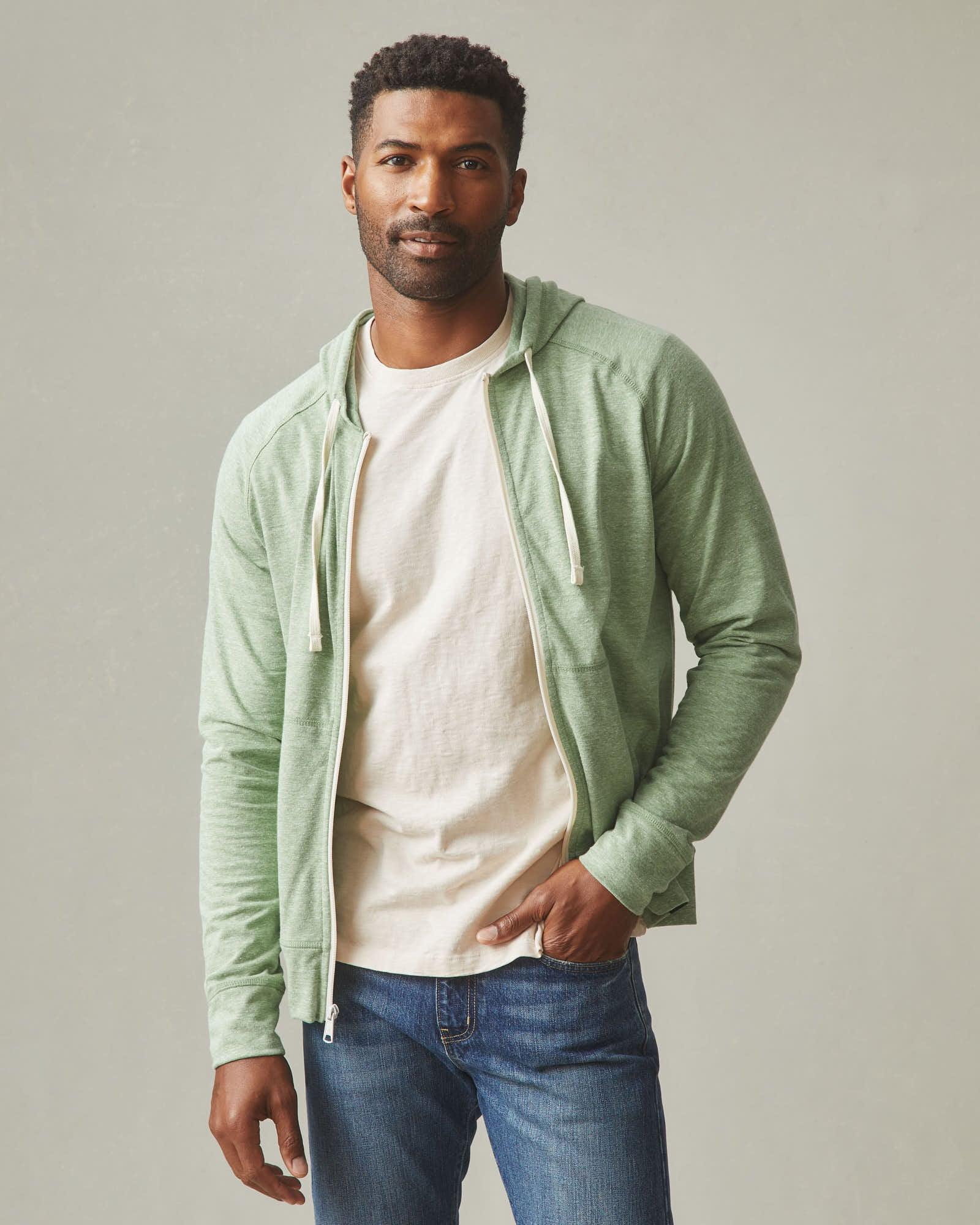 Men's Lightweight Full Zip - Dill Heather Product Image