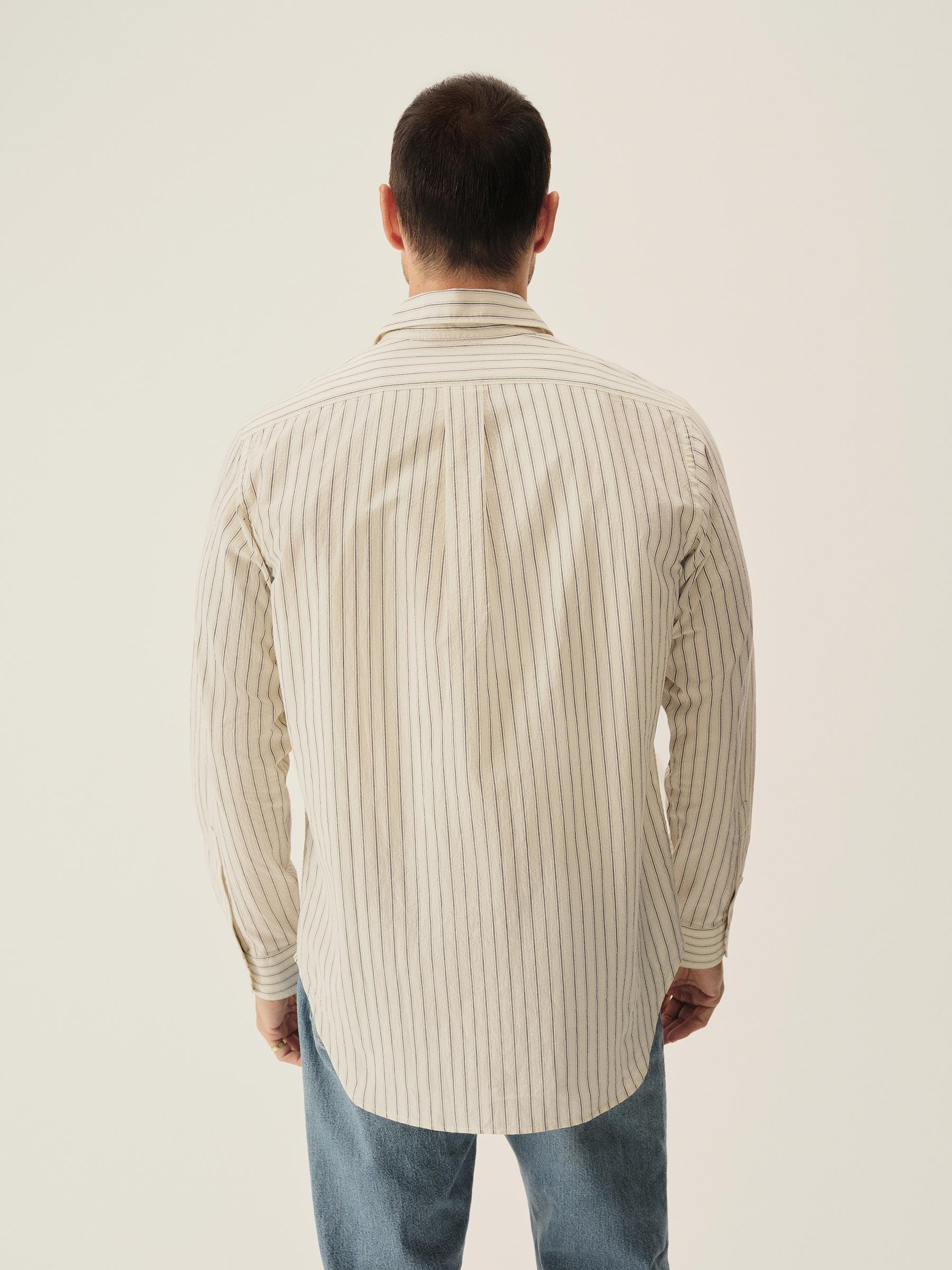 Natural Road Stripe Wornwell One Pocket Shirt Product Image