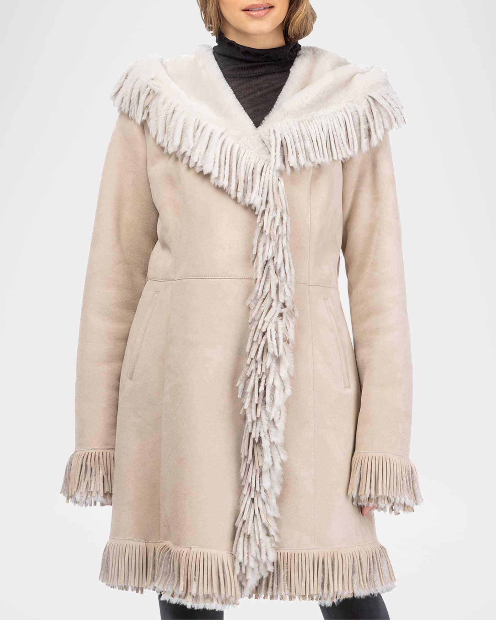 Merino Shearling Lamb Parka With Fringes Product Image