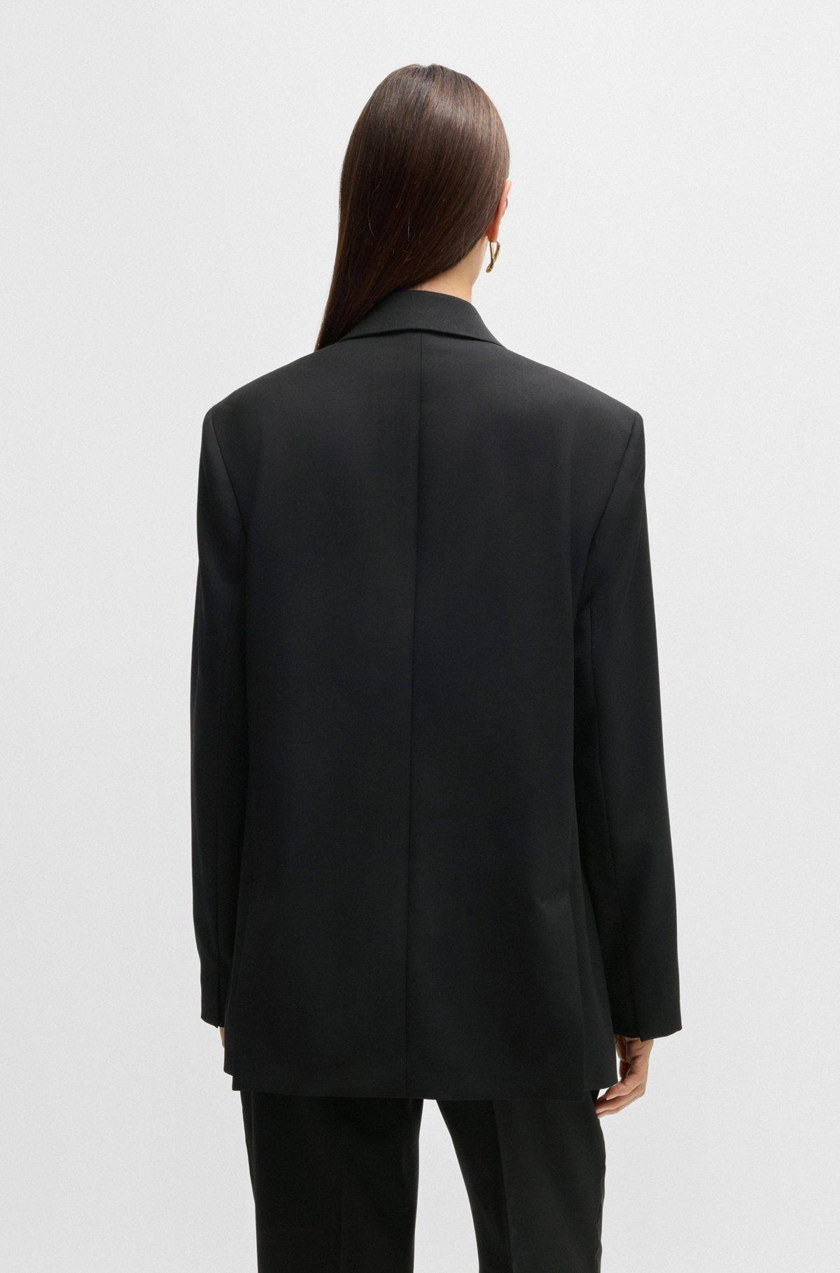 Oversize-fit double-breasted blazer in virgin wool Product Image