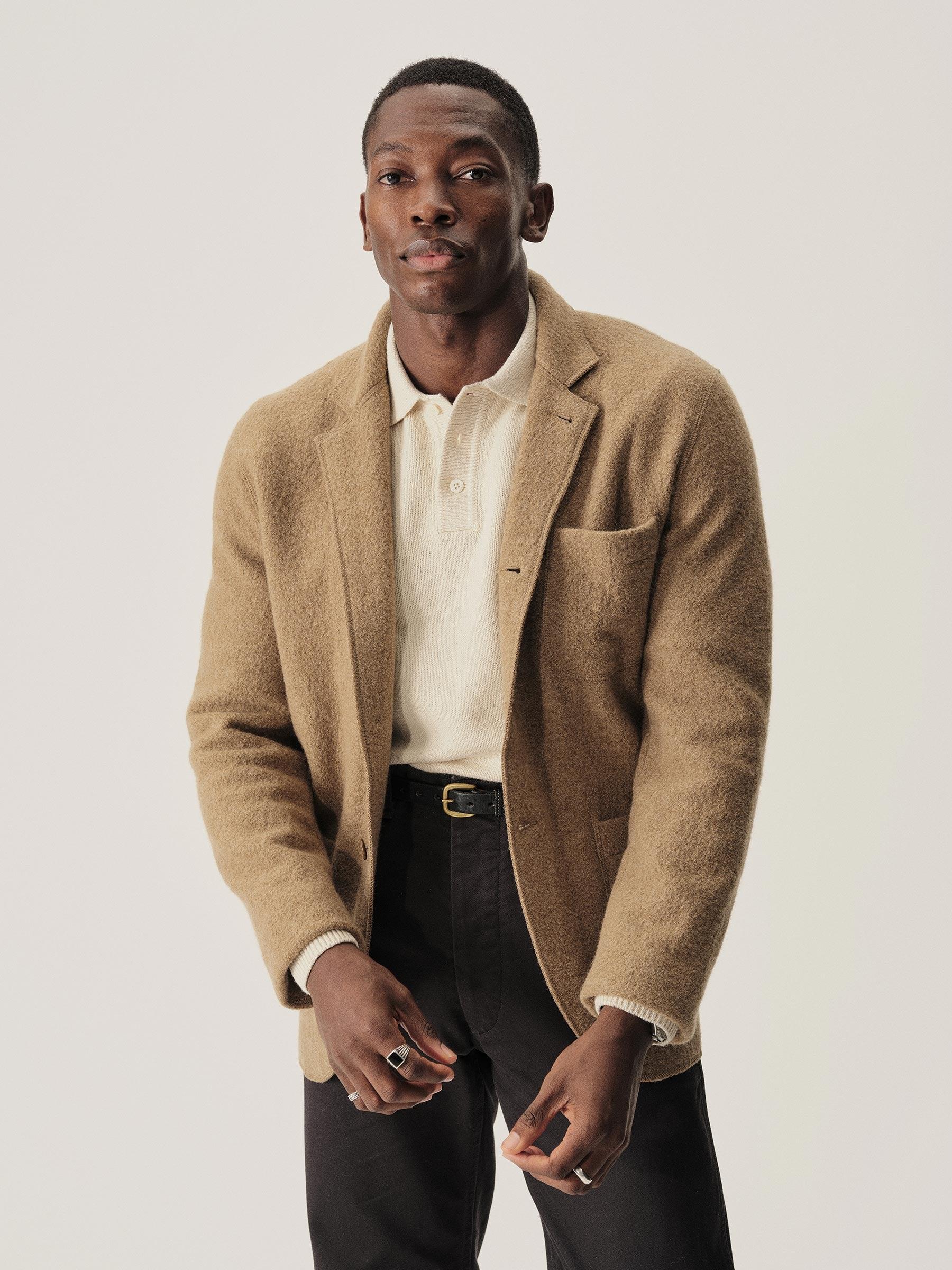 Heather Camel Felted Wool Chore Coat Product Image