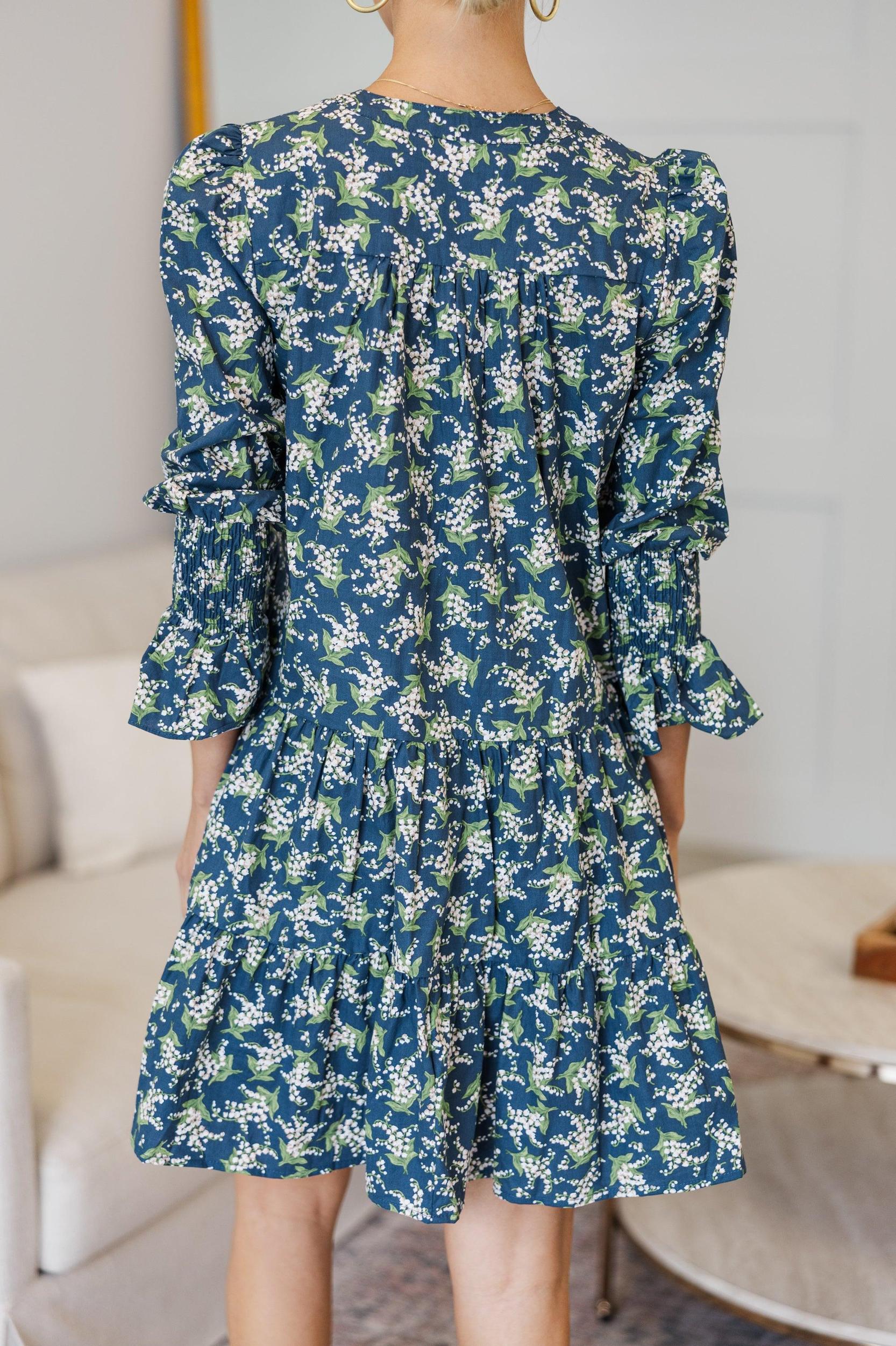 NURSING COLLECTION: In Your Happy Place Navy Floral Dress Female Product Image