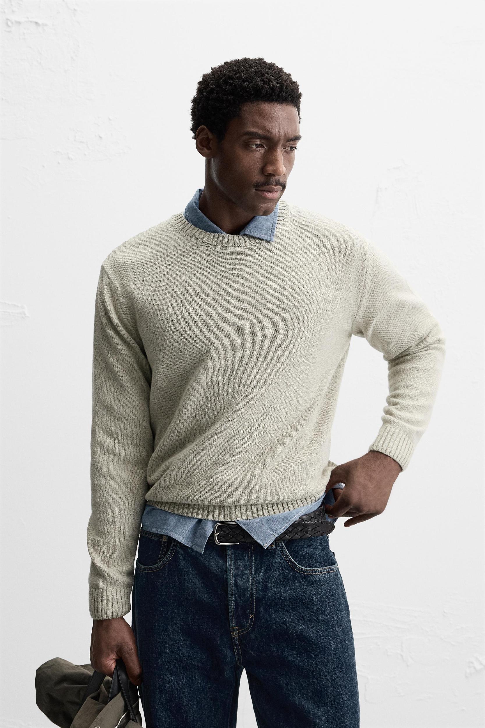 TEXTURED COTTON SWEATER Product Image