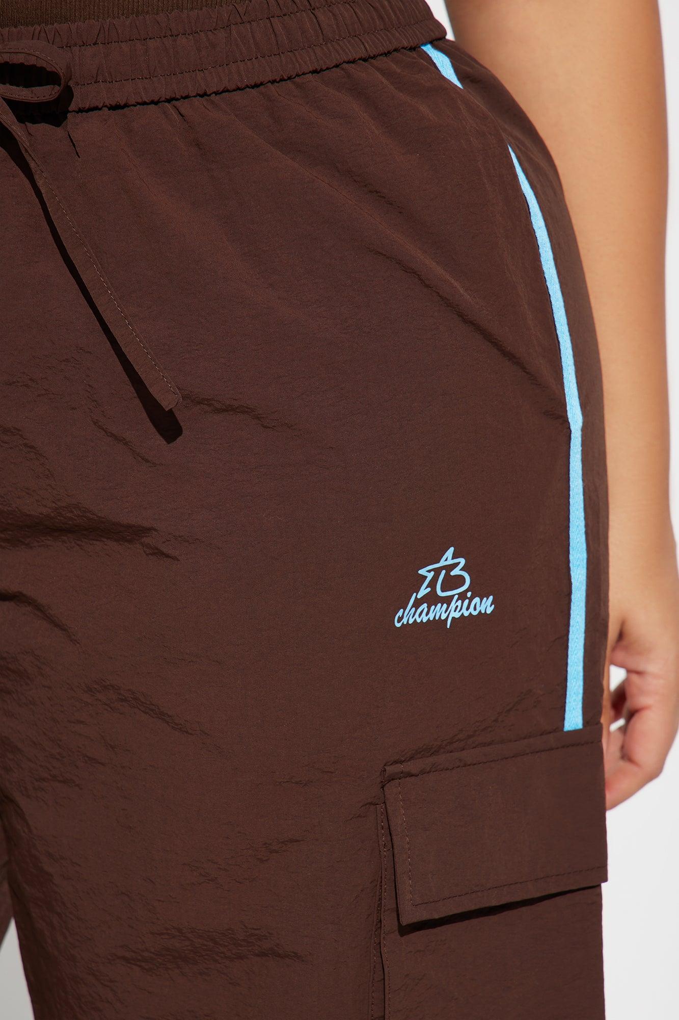 Serena Windbreaker Track Pant - Chocolate/Combo Product Image