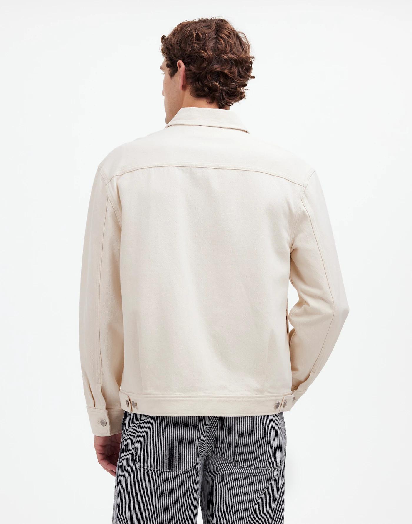 Denim Shirt-Jacket in Ecru Product Image