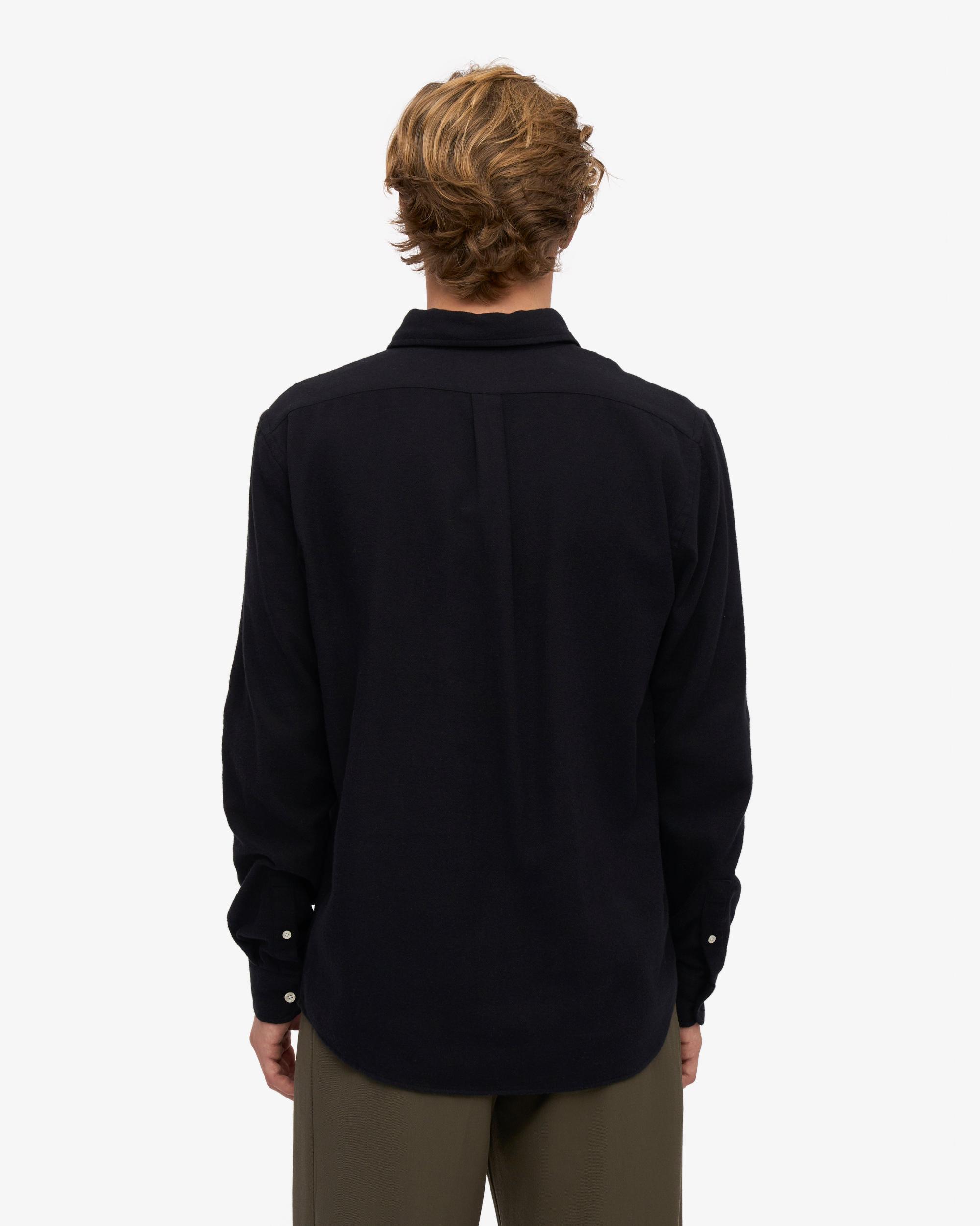 Organic Flannel Shirt - Deep Black Product Image