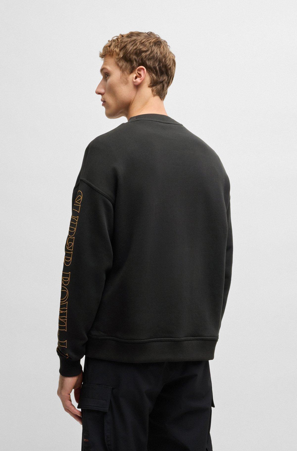 BOSS - BOSS x NFL cotton sweatshirt with gold-tone embroidery - Black Product Image