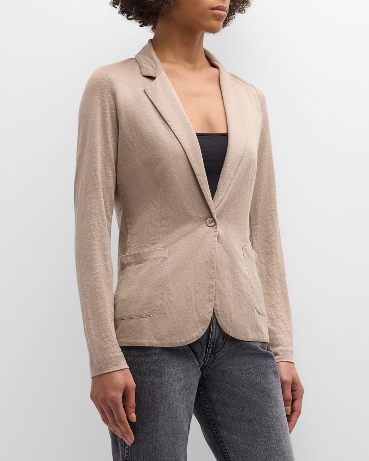 Womens Stretch Linen-Knit Blazer Product Image