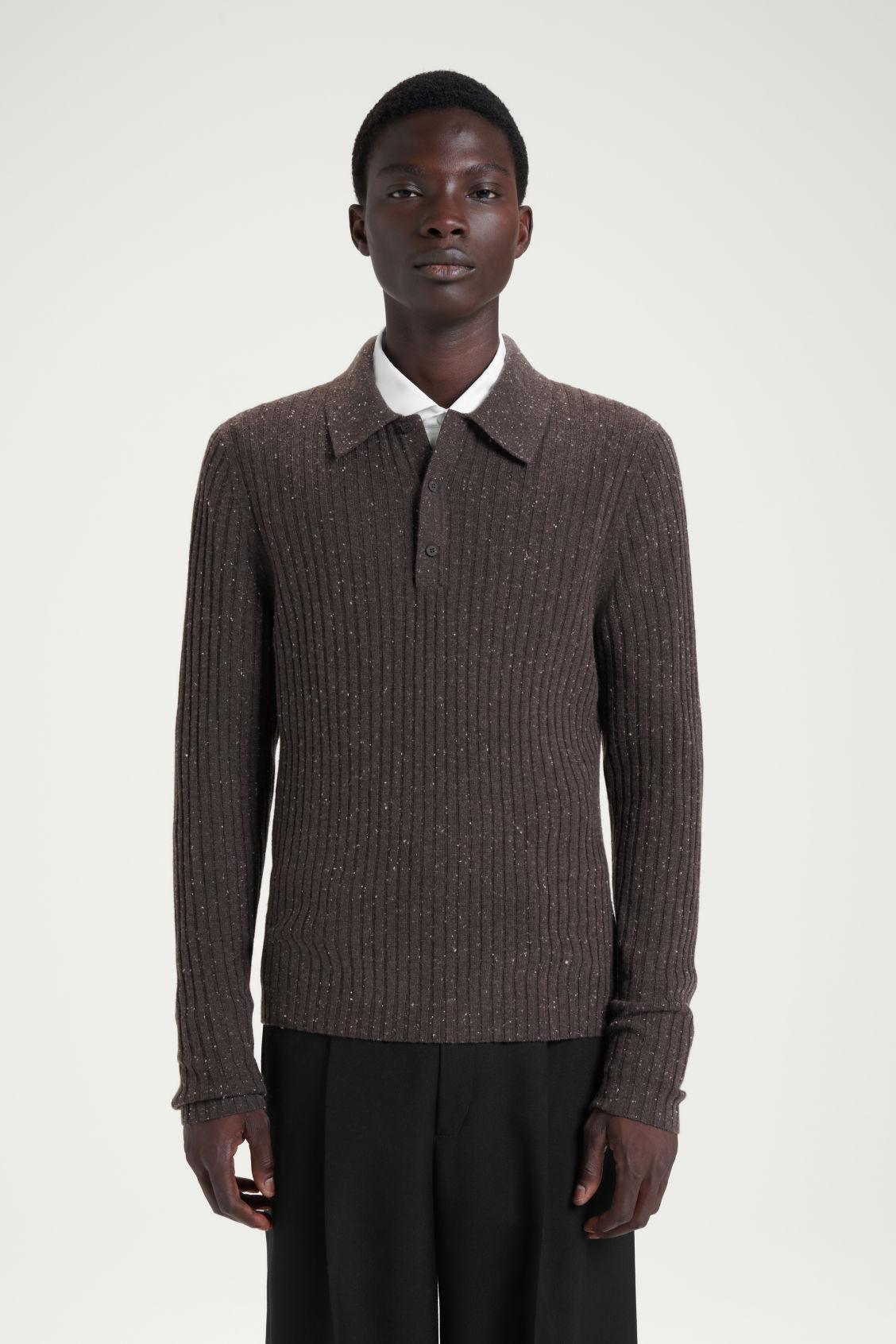 THE FLECKED WOOL POLO SHIRT Product Image