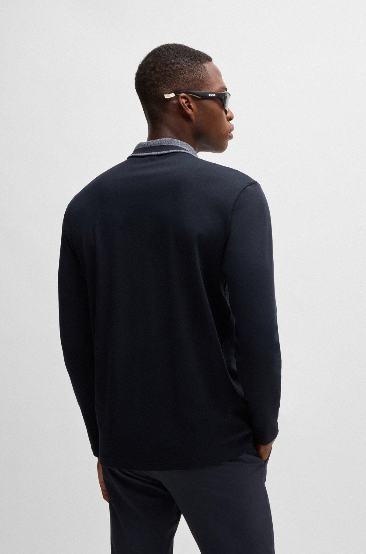 Interlock-cotton polo shirt with contrast logo Product Image