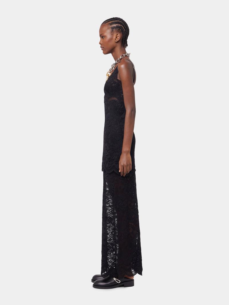 BLACK LONG DRESS IN LACE Product Image