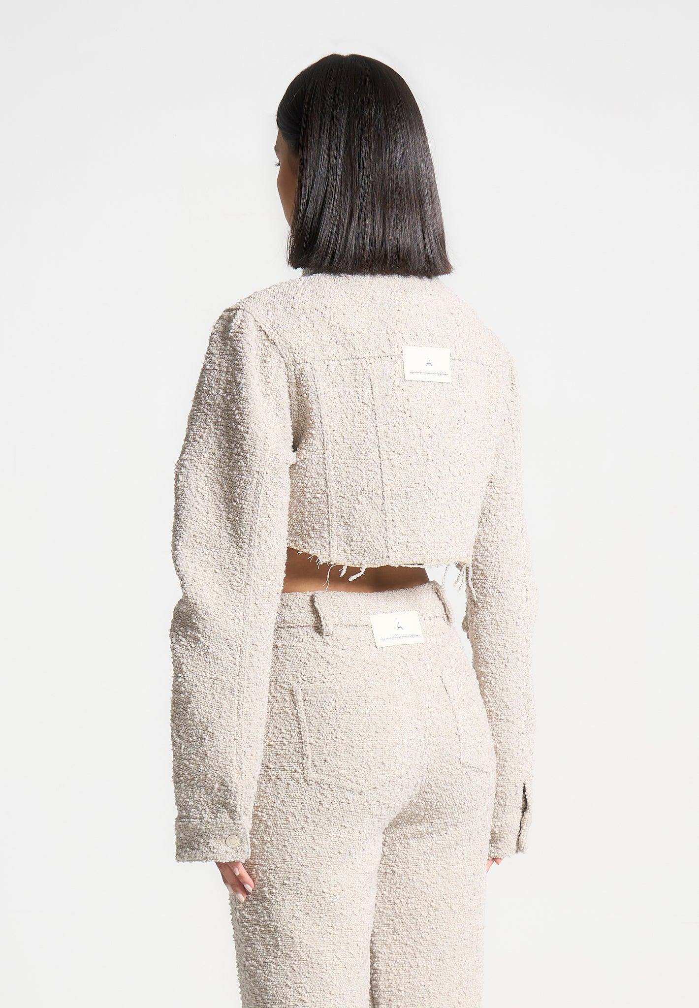 Catherine - Cropped Boucle Jacket - Beige Female Product Image
