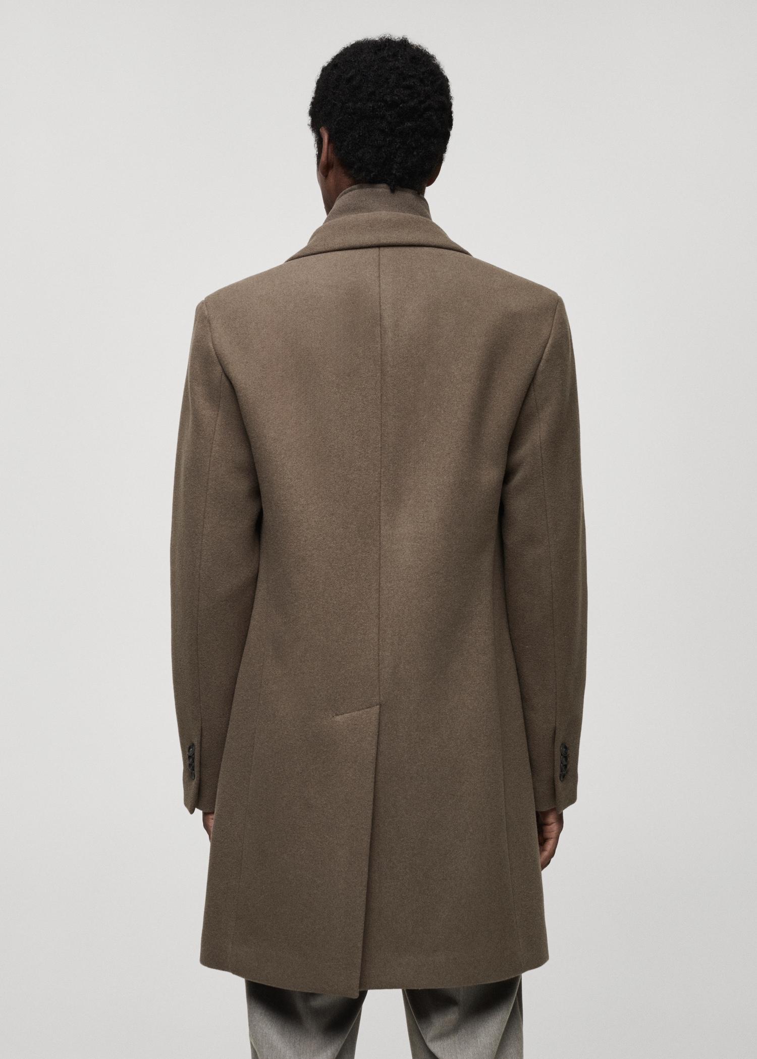 Detachable hood wool coat - Men | MANGO USA Product Image