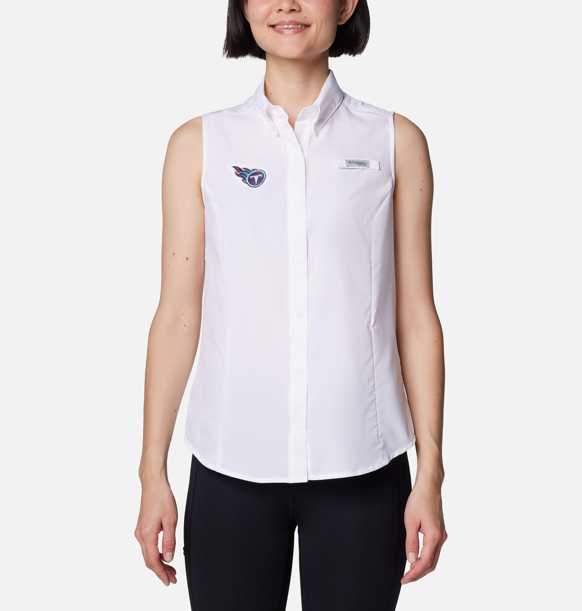 Columbia Womens PFG Tamiami Sleeveless Shirt - Tennessee Titans- Product Image