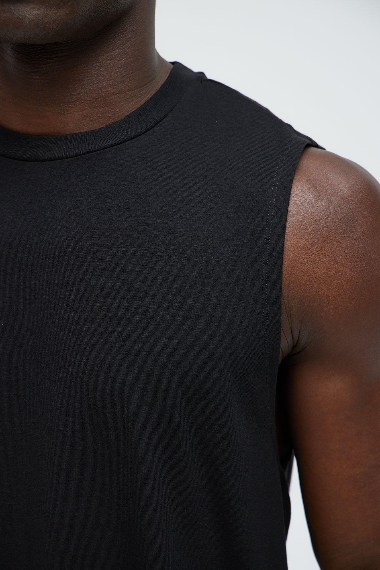 Essential Modal Lounge Sleeveless Muscle Tee - Black Product Image