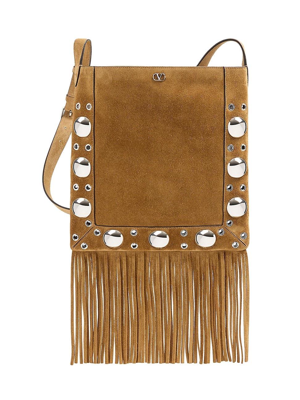 Womens Nellcte Suede Shoulder Bag with Fringes Product Image