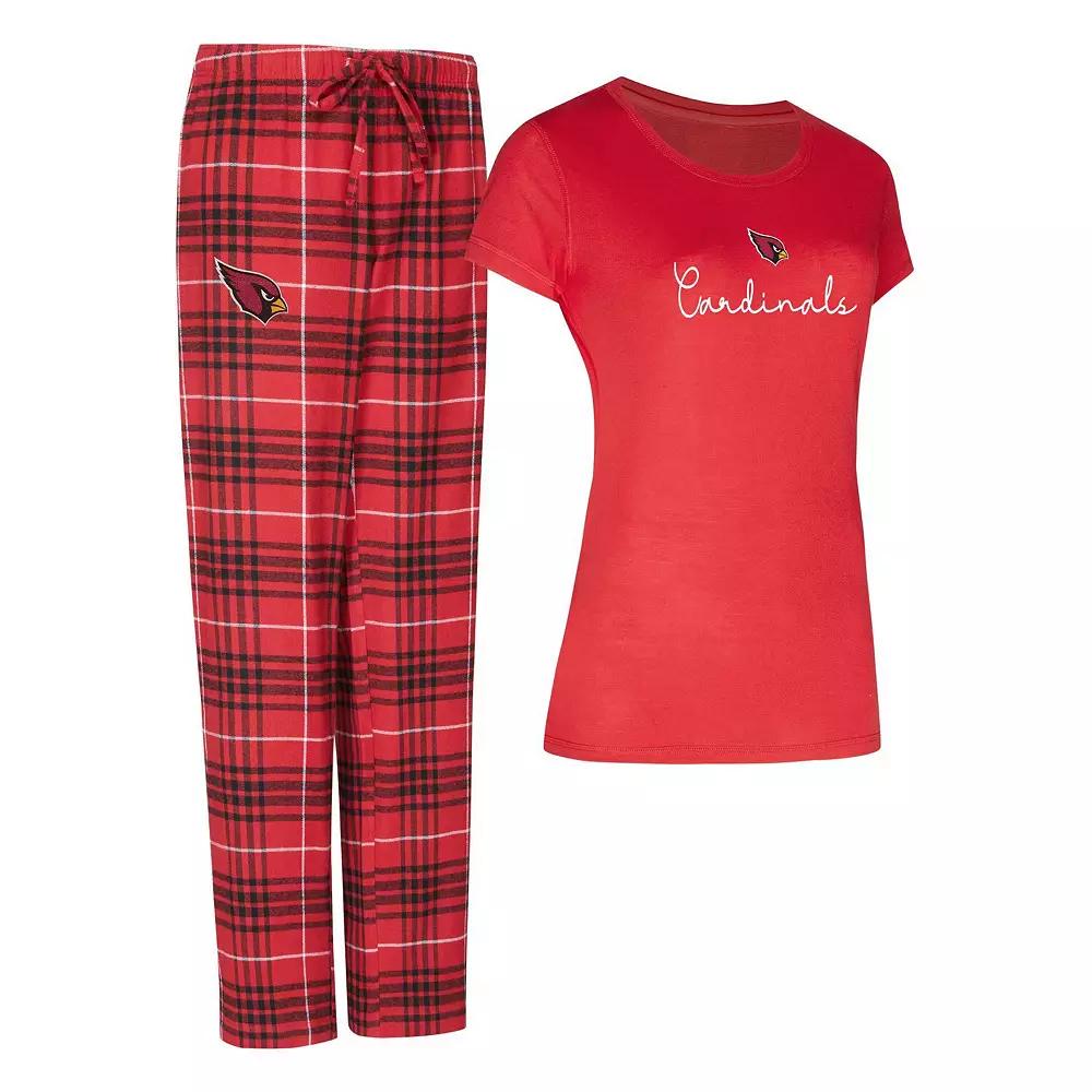 Women's Concepts Sport Arizona Cardinals Vector T-Shirt & Flannel Pants Sleep Set,  Product Image