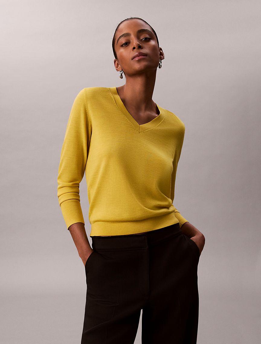 Merino Wool V-Neck Sweater Product Image