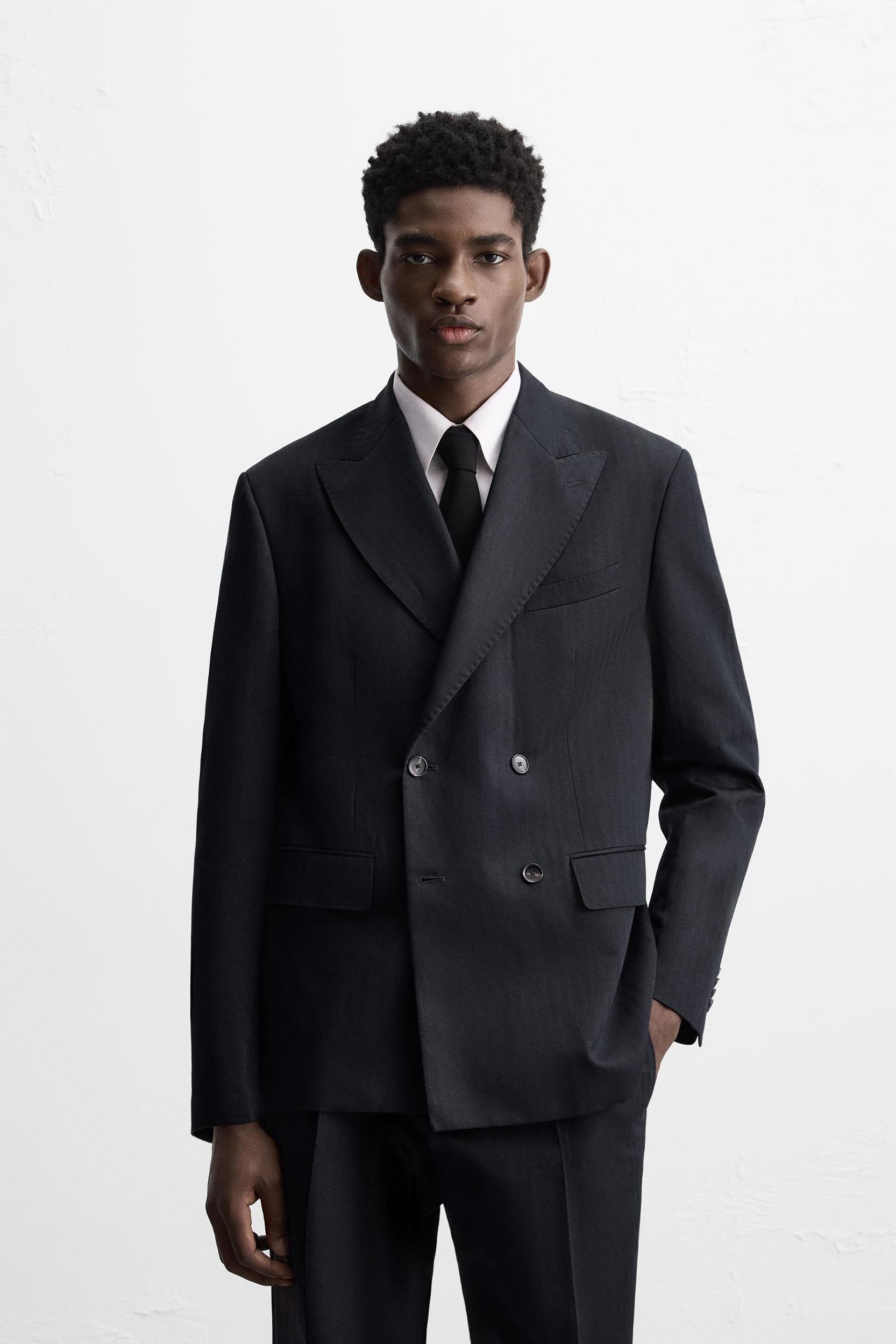 LINEN - COTTON HERRINGBONE SUIT BLAZER Product Image