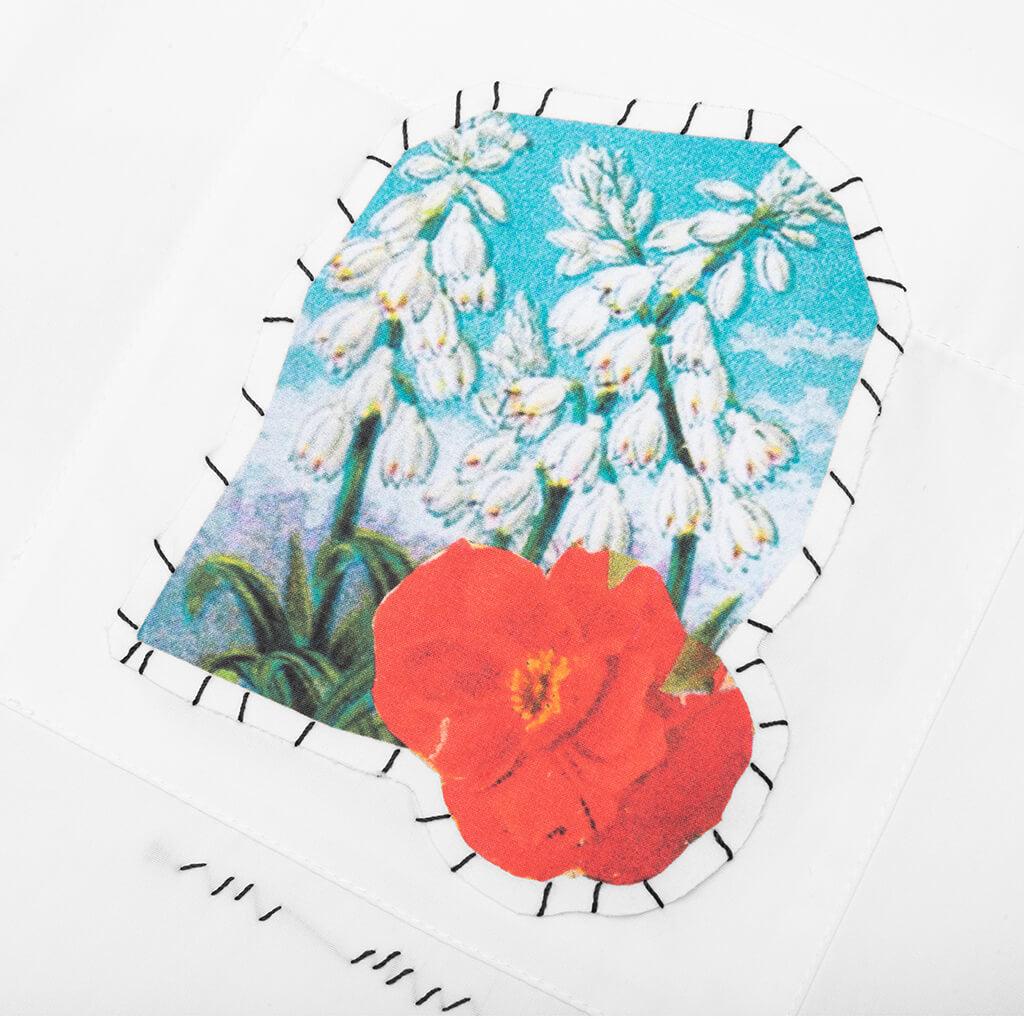 Long Sleeve Flower Graphics Shirt - Lily White Male Product Image