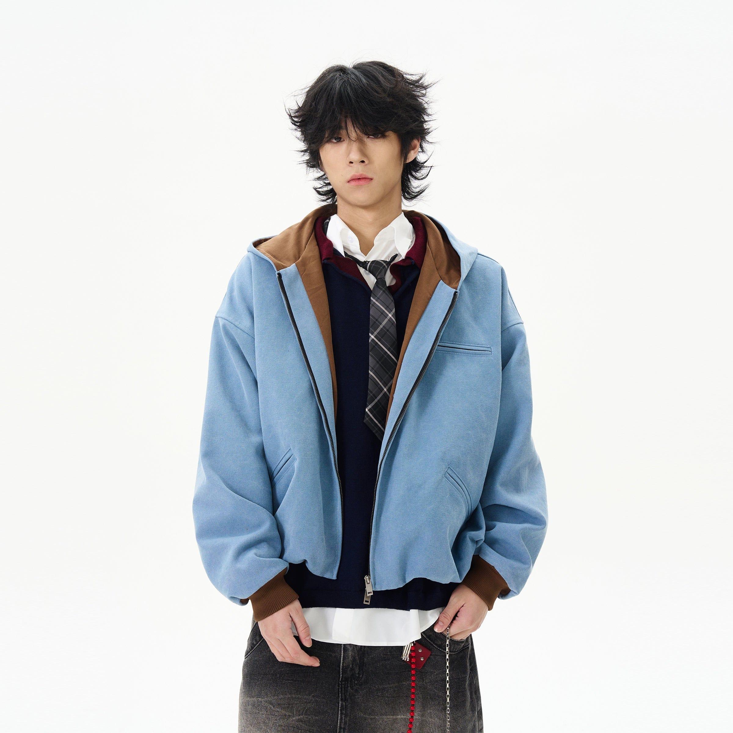 RT No. 12235 TWO-TONE ZIP-UP HOODIE Product Image