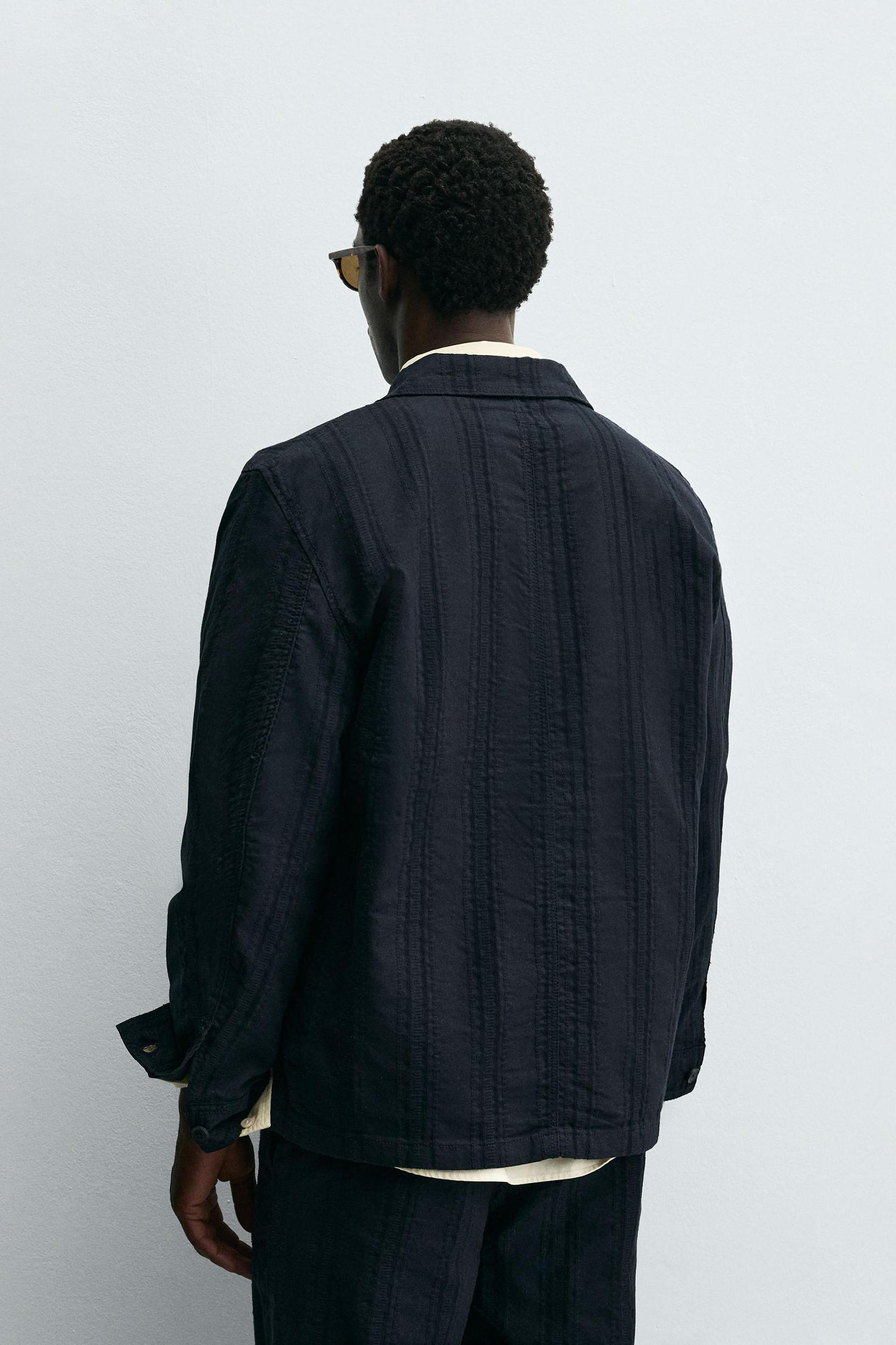 STRIPED JACQUARD OVERSHIRT Product Image