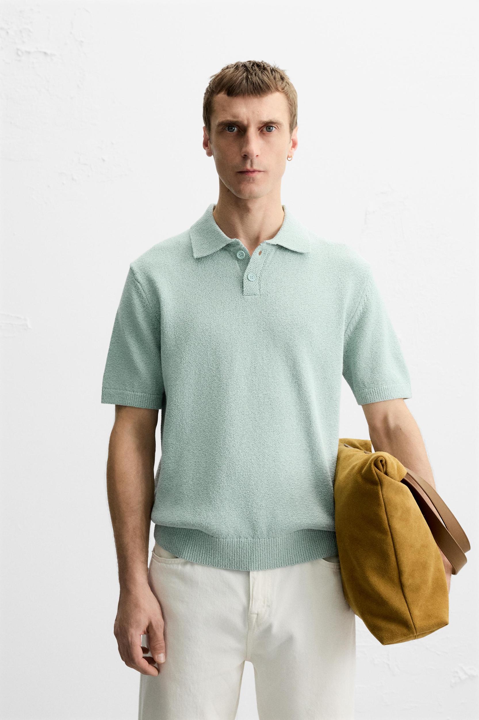 TEXTURED KNIT POLO SHIRT Product Image