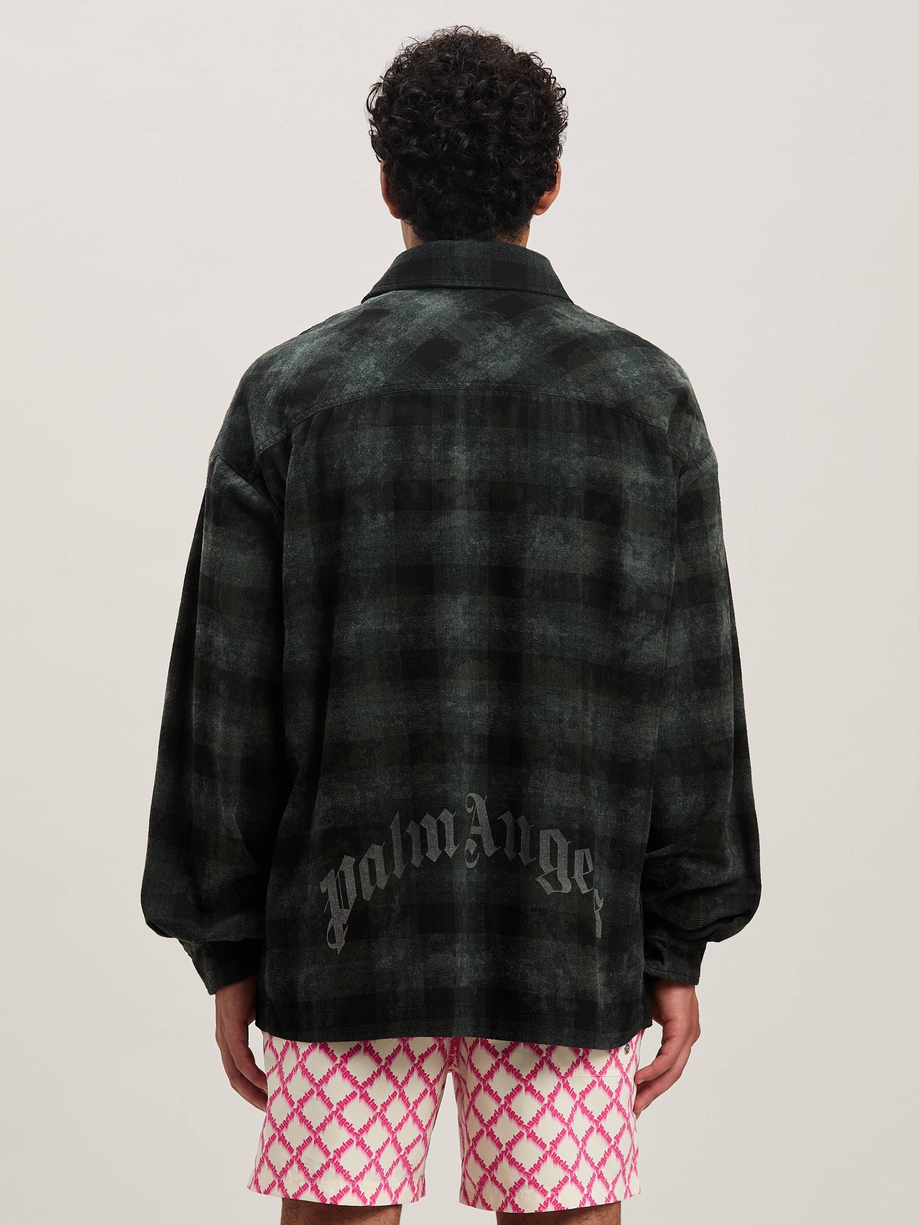 M CURVED LOGO CHECK SHIRT LS MILITARY GR Product Image