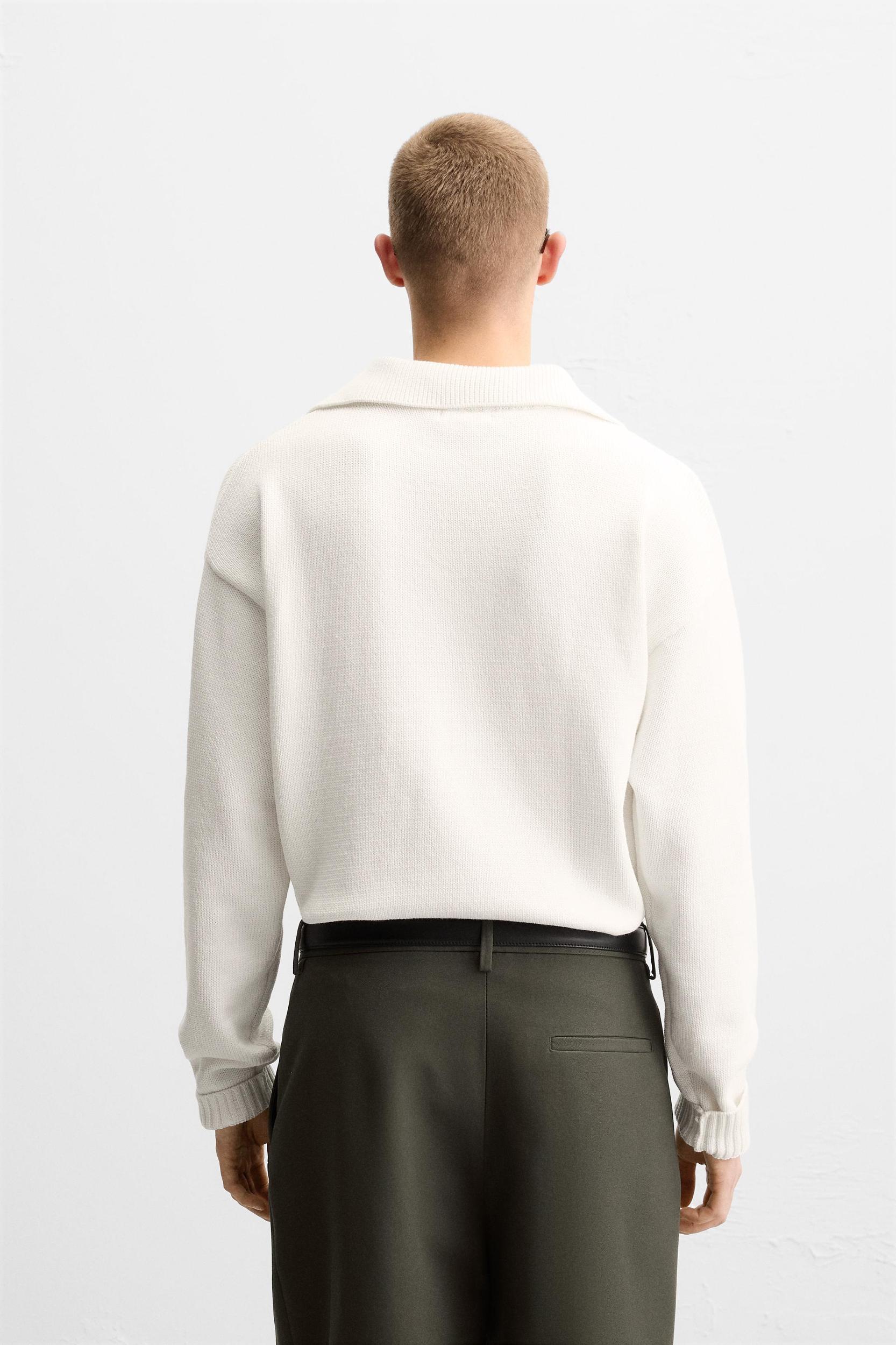 COTTON BLEND KNIT POLO Product Image