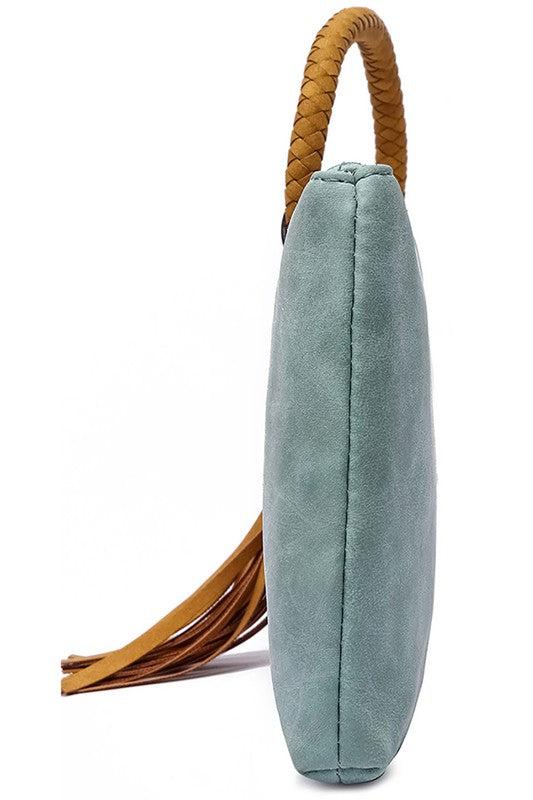 Fashion Cuff Handle Tassel Wristlet Clutch Product Image