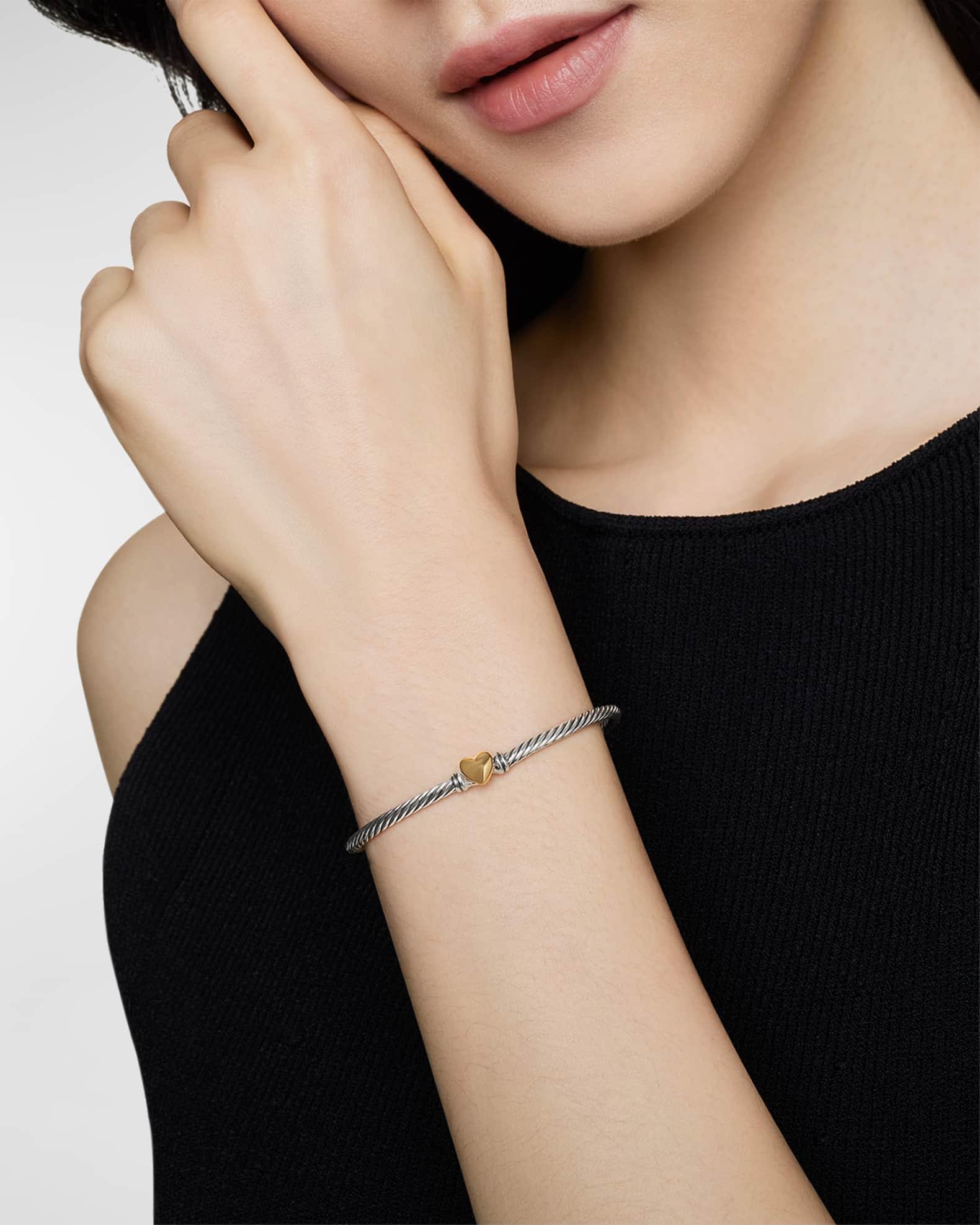 DY Mercer 2-Row Bracelet in Silver with 18K Gold Product Image