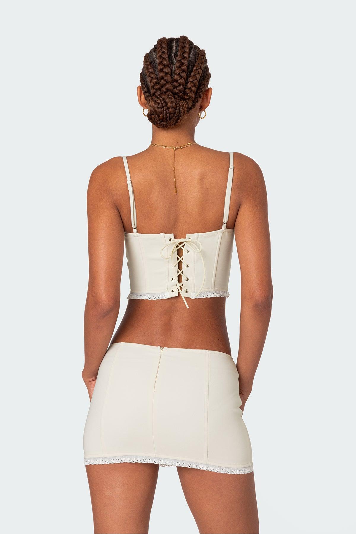 Thora Woven Lace Up Corset Product Image