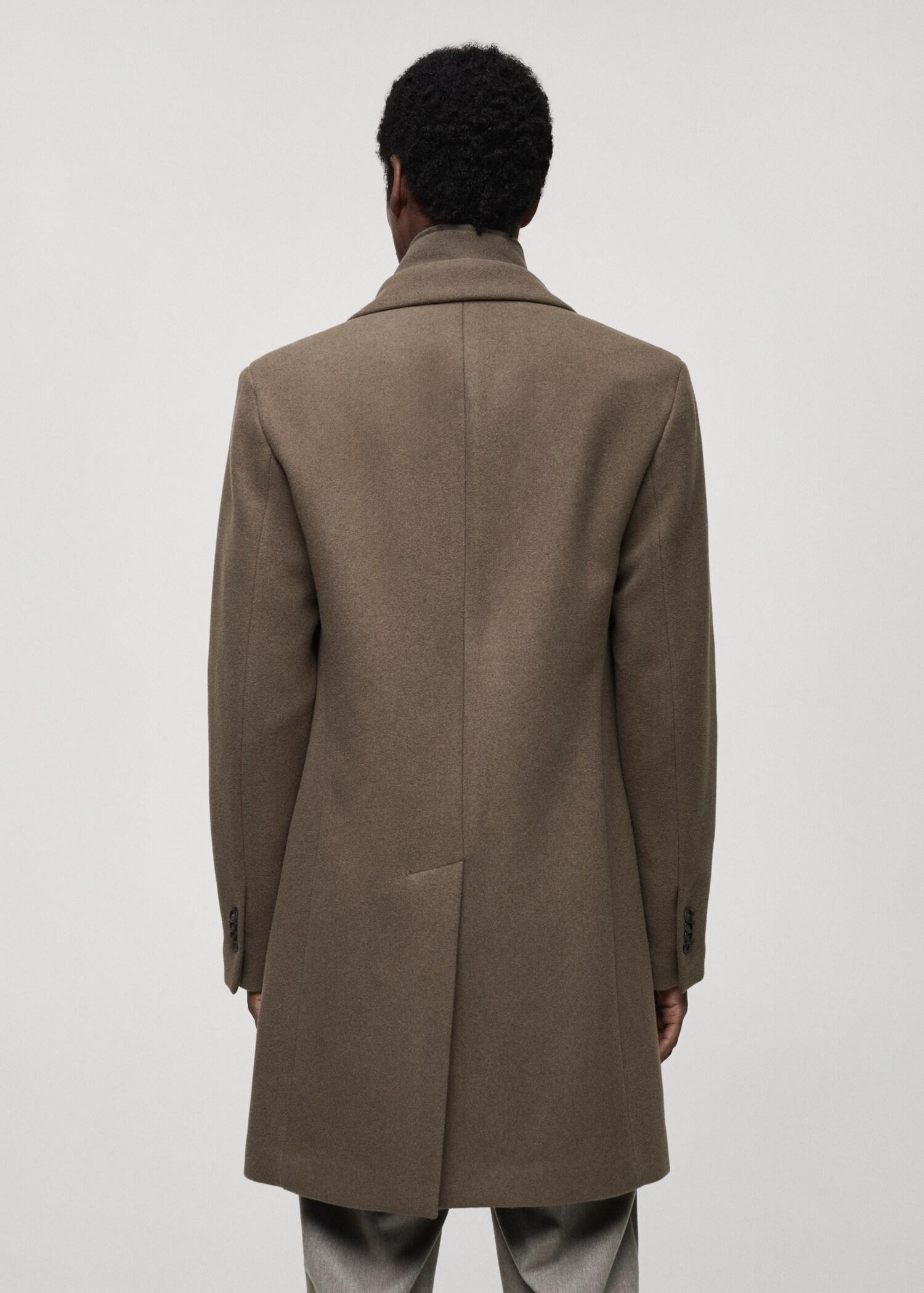 Detachable hood wool coat - Men | MANGO USA Product Image