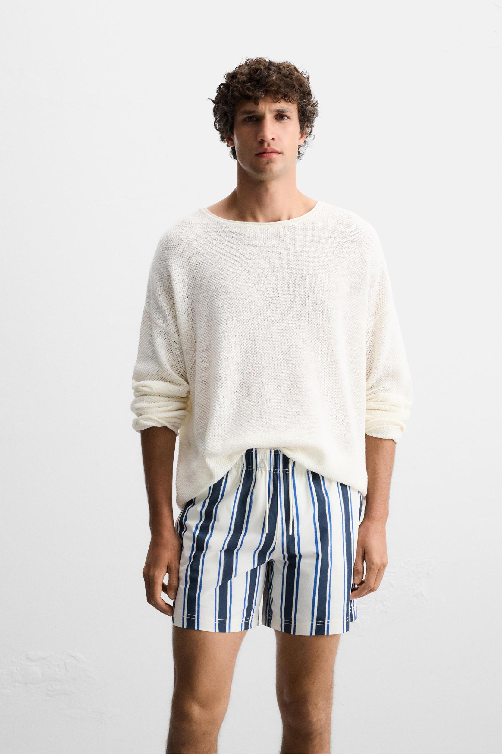 STRIPED MID-LENGTH SWIMSUIT Product Image