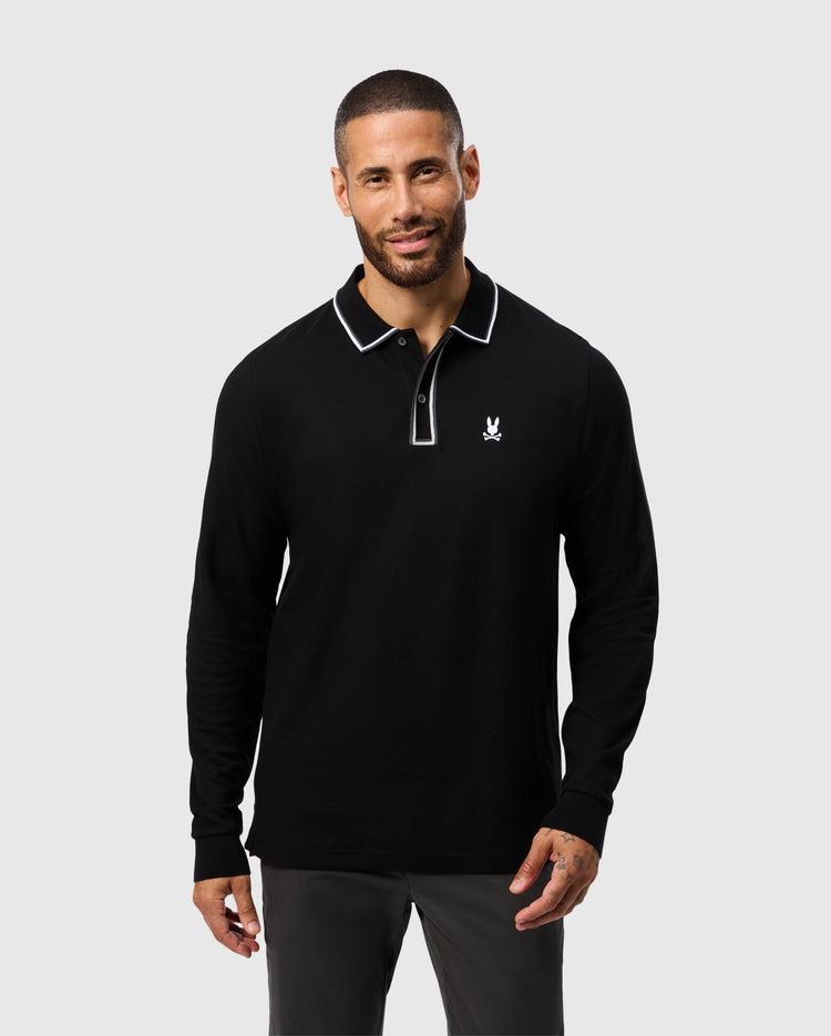 MENS KENT LONG SLEEVE PIQUE POLO - B6M935D200 Product Image