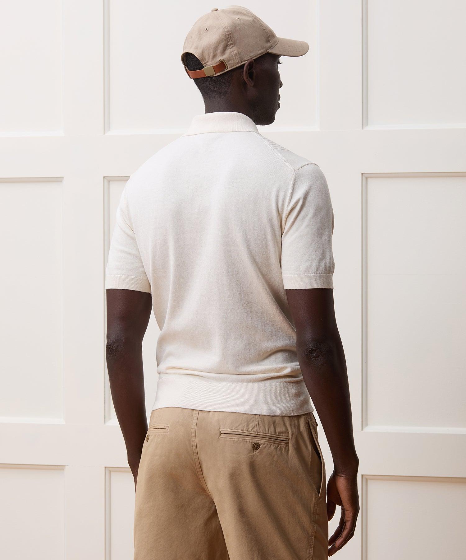 Silk-Cotton Ribbed Sweater Polo Product Image