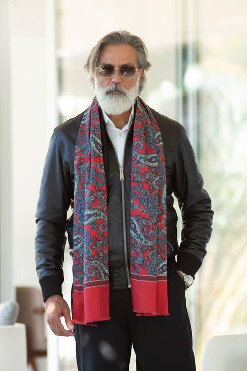 Elizabetta Venezia - Wool Backed Silk Scarf for Men in Red at Nordstrom Product Image