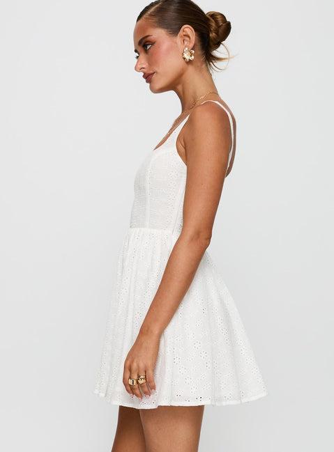Cartmel Embroidered Mini Dress White Product Image